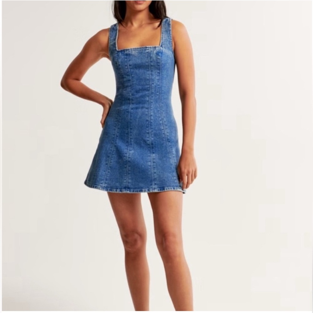 Abercrombie & Fitch | Denim A-line mini dress XL tall